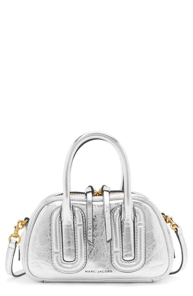The Babe Mini Metallic Leather Top Handle Bag
