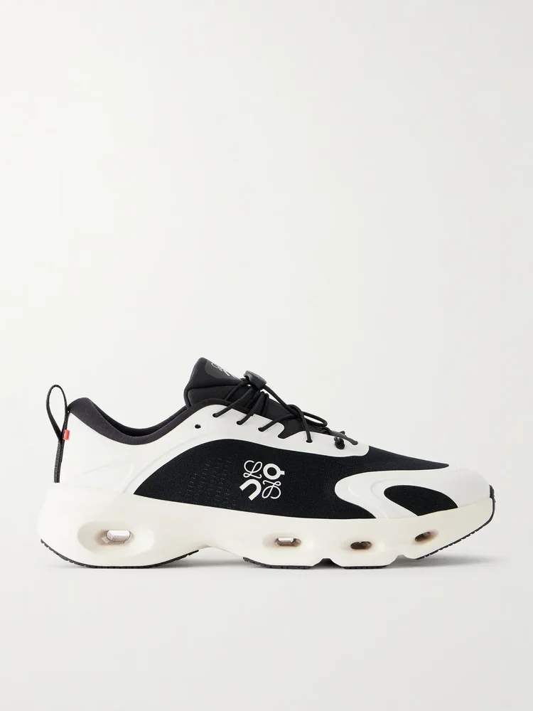 x ON Cloudsolo Rubber-Trimmed Mesh Sneakers