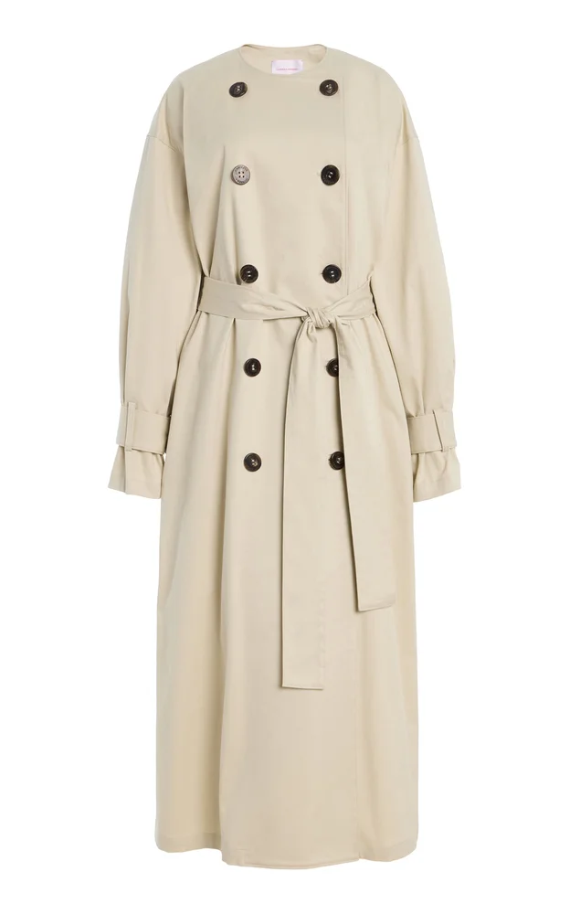 Double-Breasted Cotton Sateen Coat