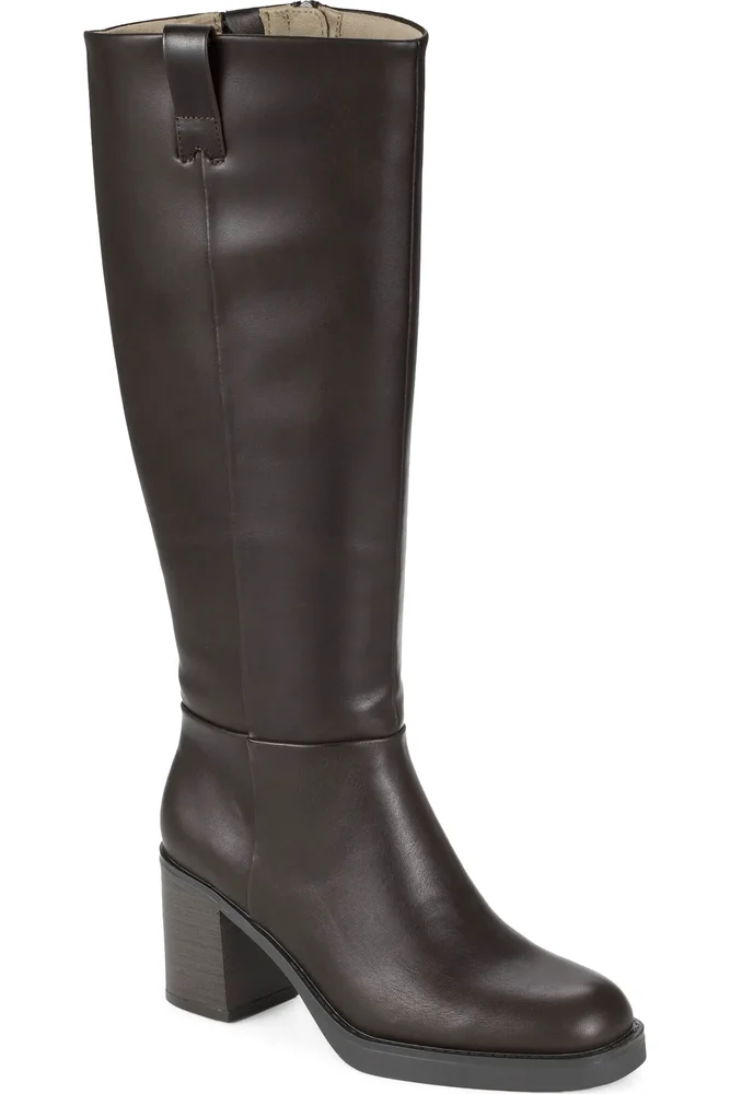 Gretchen Faux Leather Wide Calf Knee High Boot