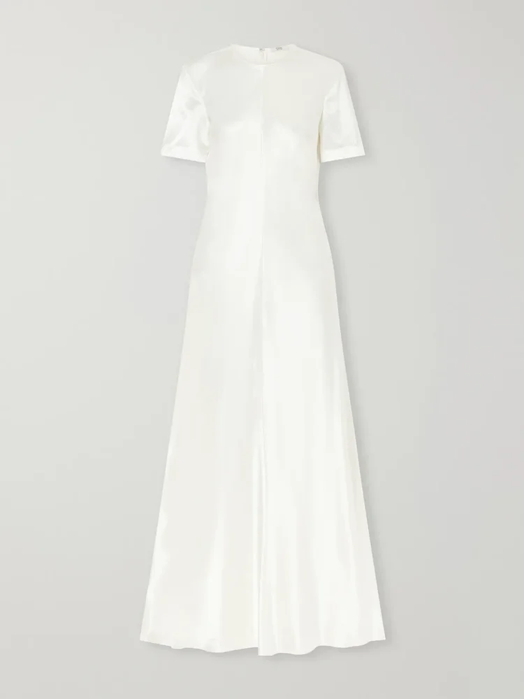 Akriti satin-crepe maxi dress