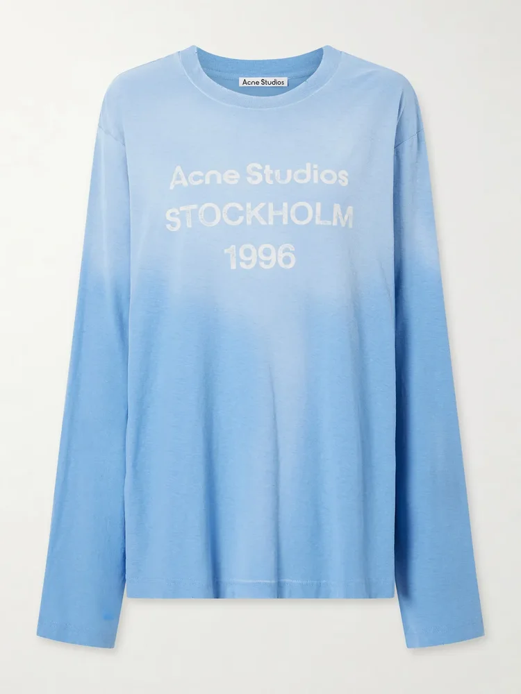 Acne Studios Printed hemp and cotton-blend jersey T-shirt