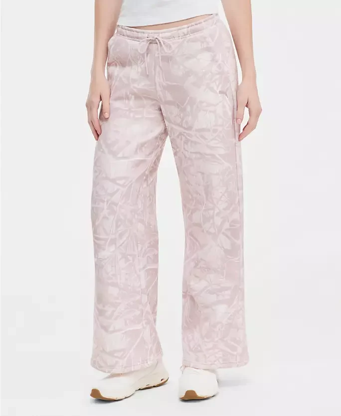 Women's ESS Camo Wide-Leg Fleece Sweatpants