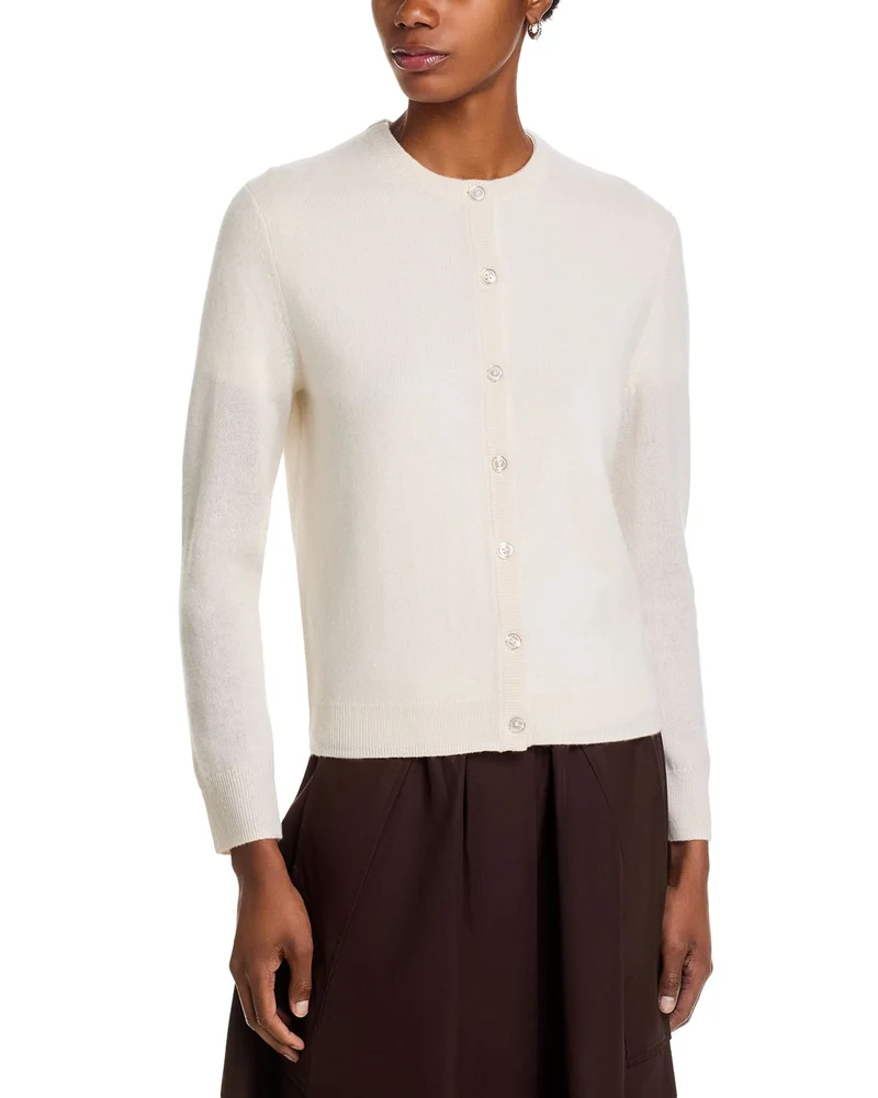 100% Cashmere Crewneck Cardigan Sweater