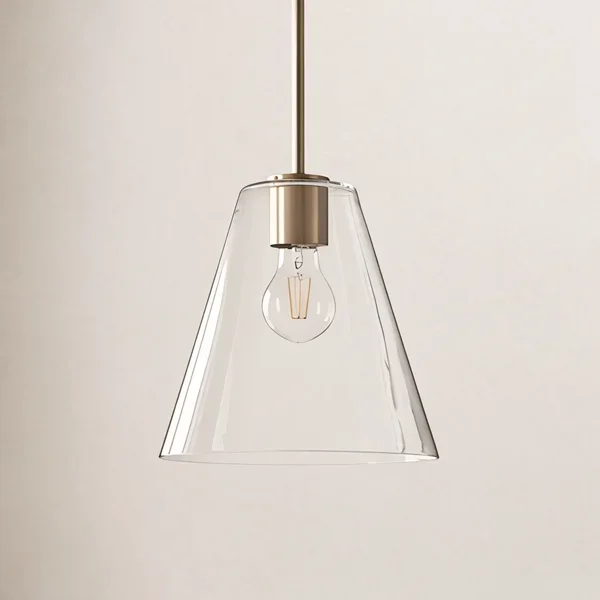 Hayden Dimmable Glass Cone Single Pendant Light