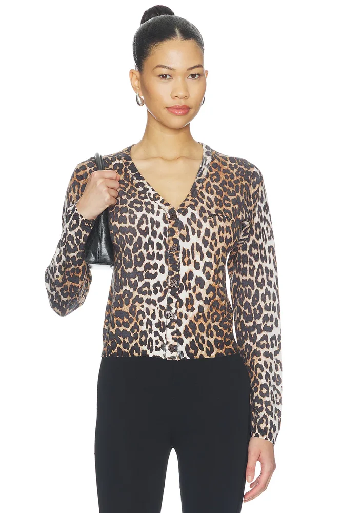 Printed Merino Cardigan