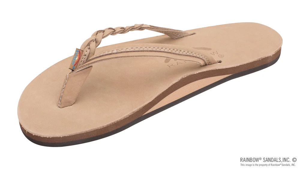 Rainbow Sandals Flirty Braidy - Single Layer 1/2" Narrow Strap with Braid