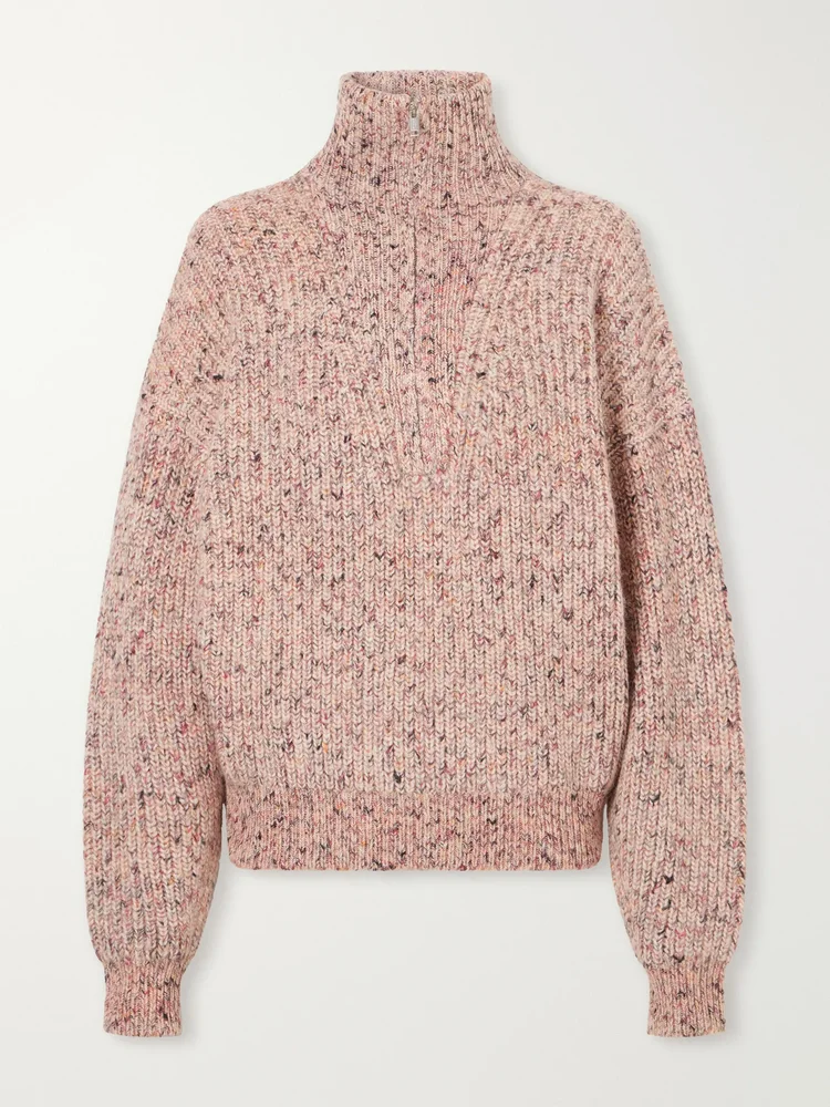 Anita ribbed half-zip sweater