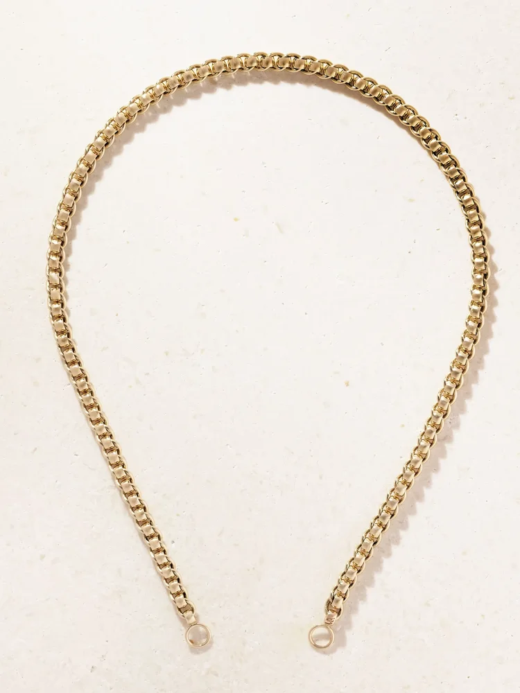 Rolling Curb 14-karat gold chain necklace