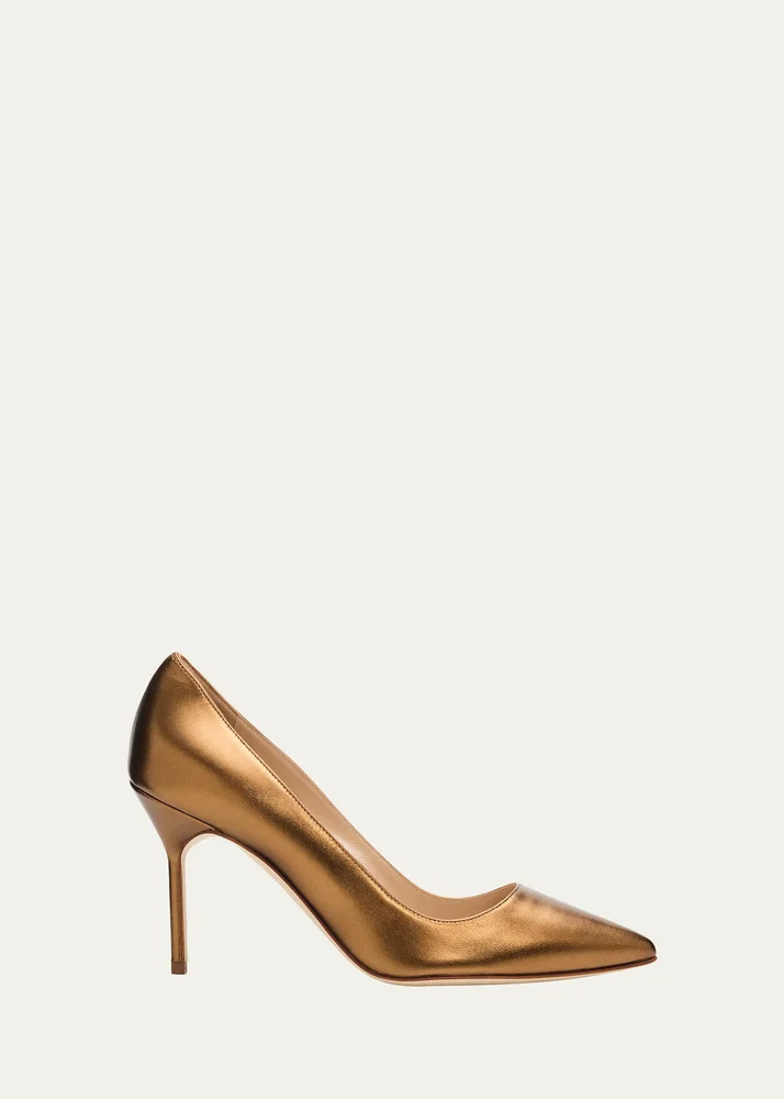 90mm BB Metallic Leather Pumps