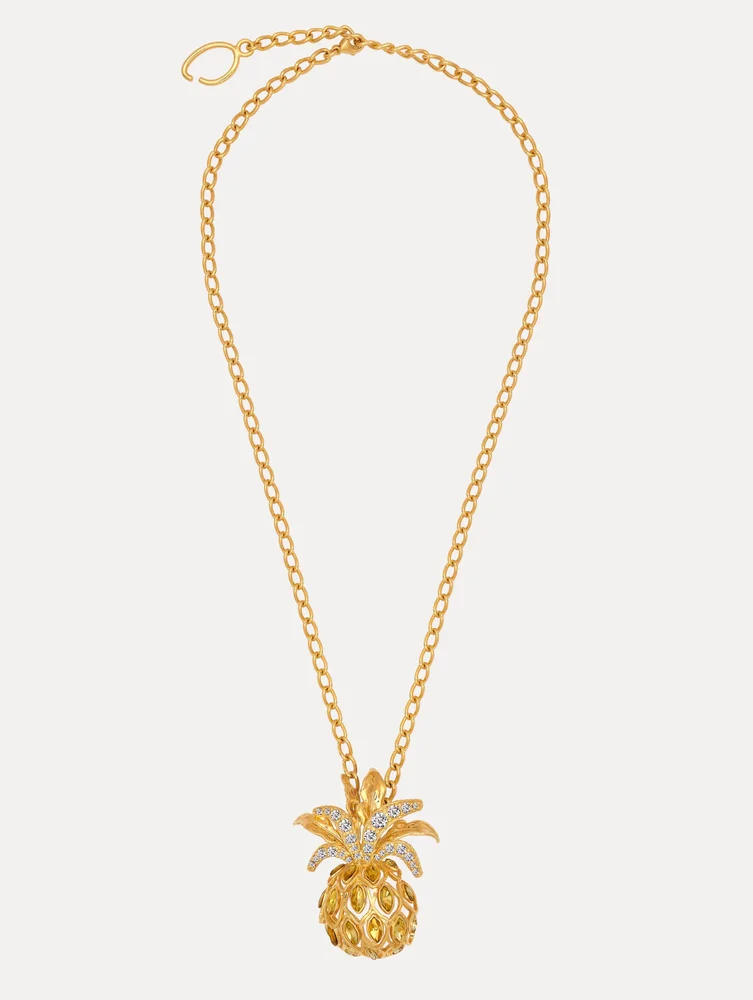 Pineapple Pavé Pendant Necklace