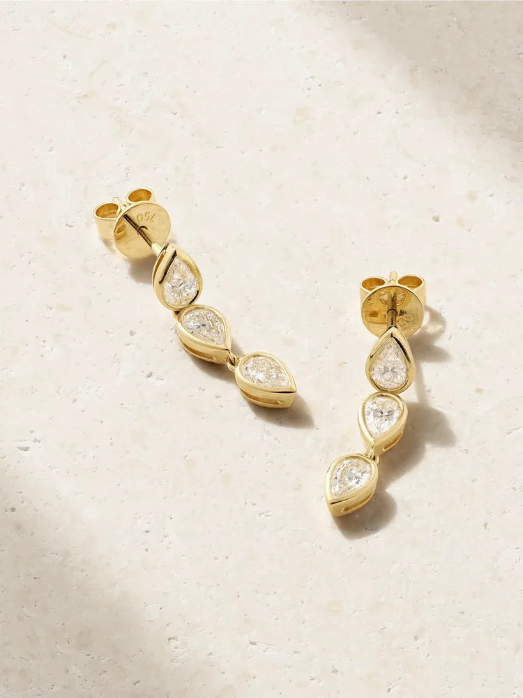 Elodie 18-karat gold diamond earrings