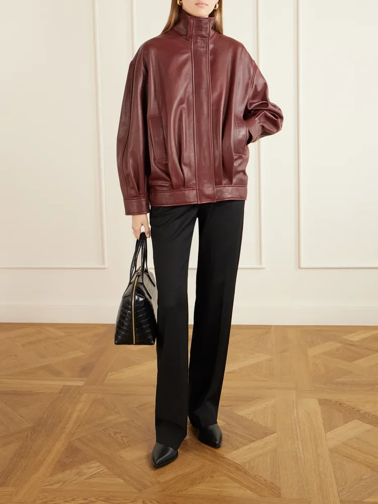 Paula full-grain leather jacket