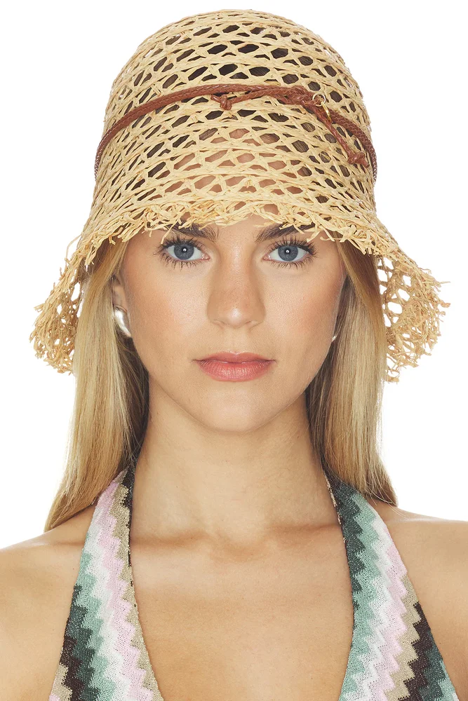 Cut Out Straw Bucket Hat