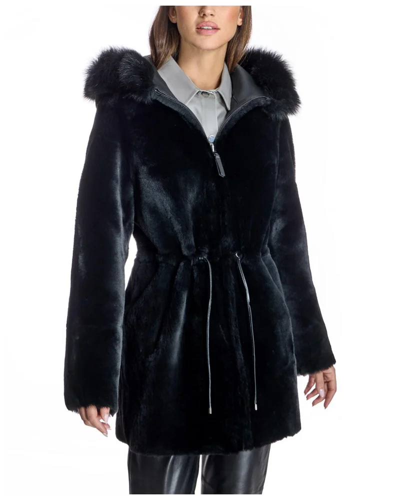 Shearling Lamb Hooded Jacket