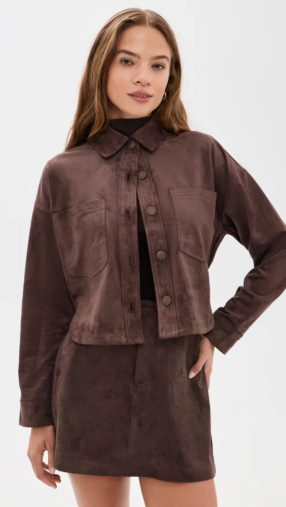 All Day Cropped Suede Jacket