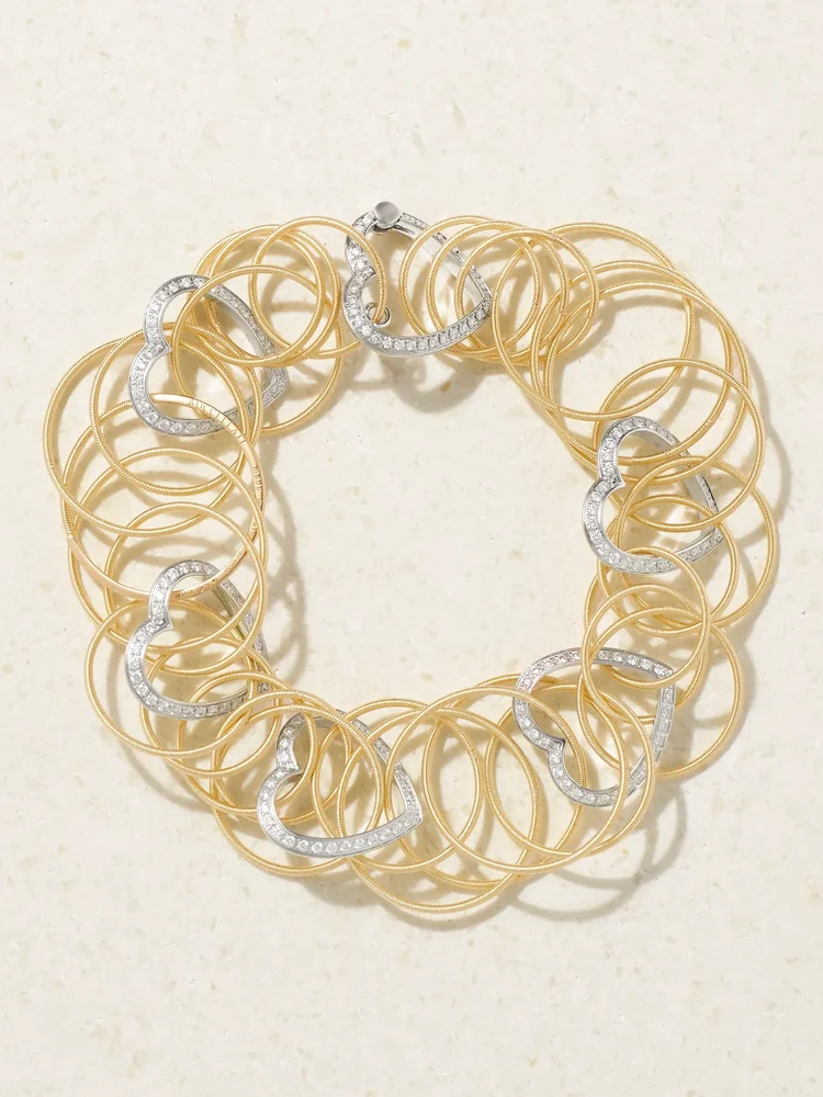 Hawaii 18-karat yellow and white gold diamond bracelet