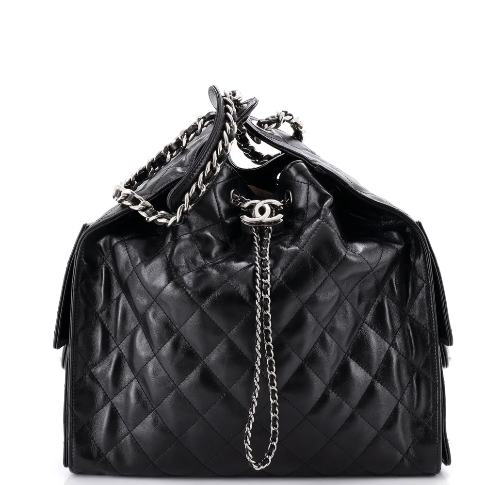 Pre-Owned 25 Medium Hobo Bag Quilted Shiny Crumpled Calfskin