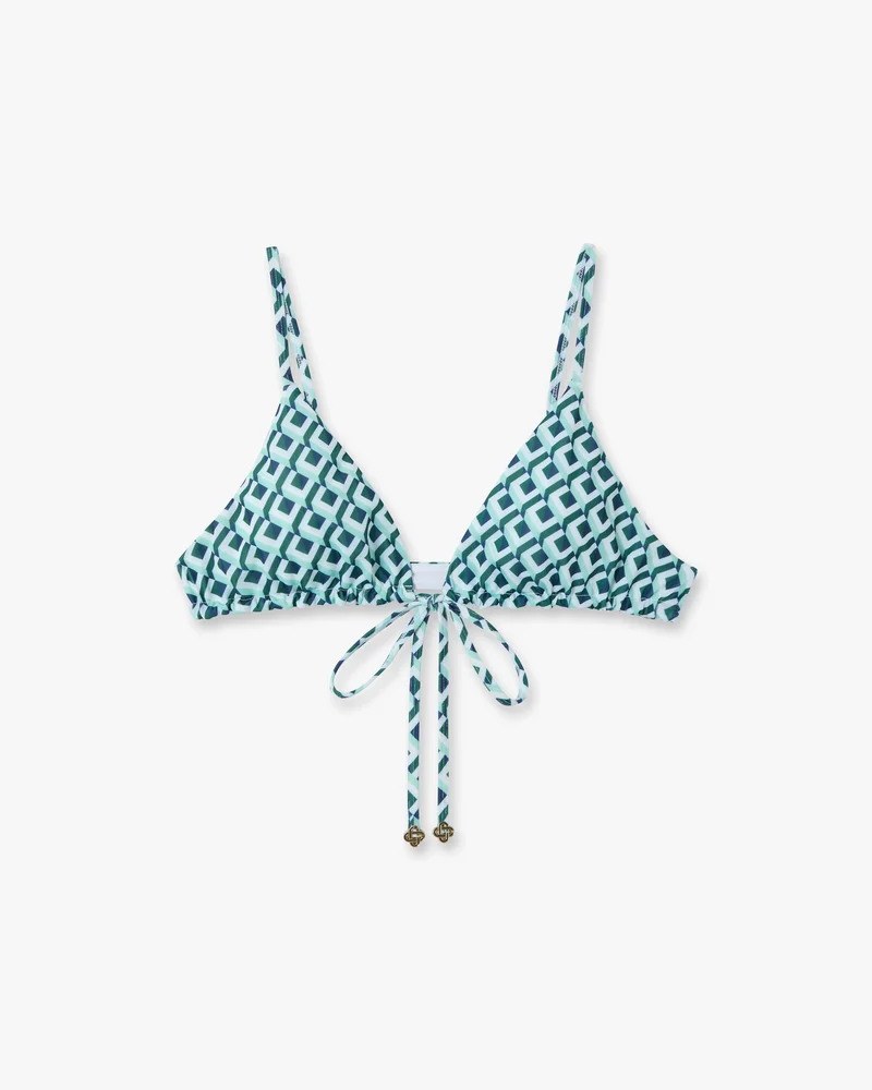 Green Cubist CC Monogram String Bikini Top