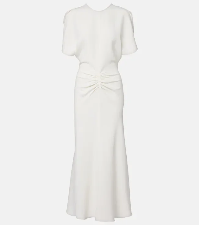 Bela gathered cady midi dress
