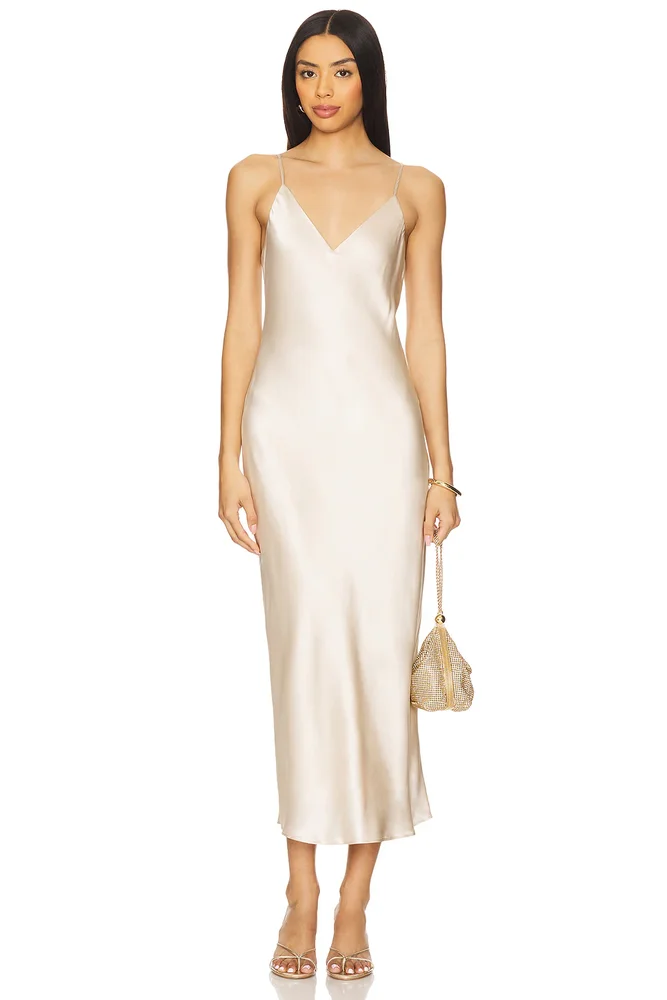 Seridie Slip Midi Dress - champagne
