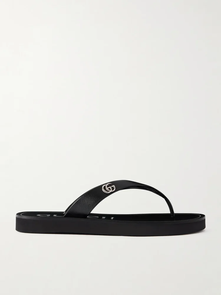 Embellished leather sandals