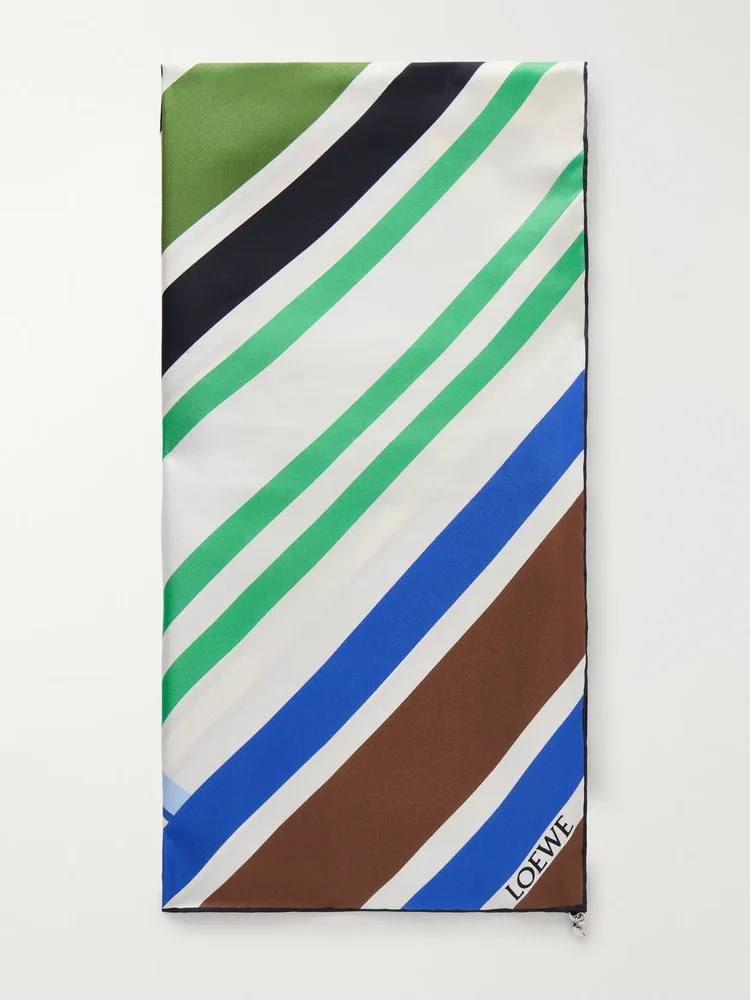 Striped silk scarf