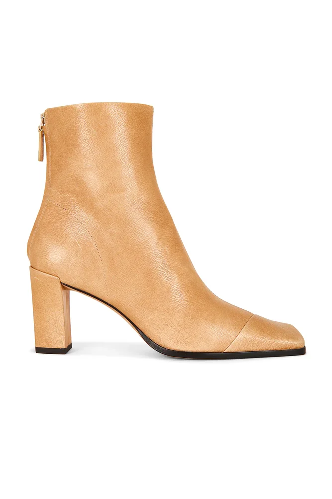 Asymmetric Cap Toe Ankle Boot