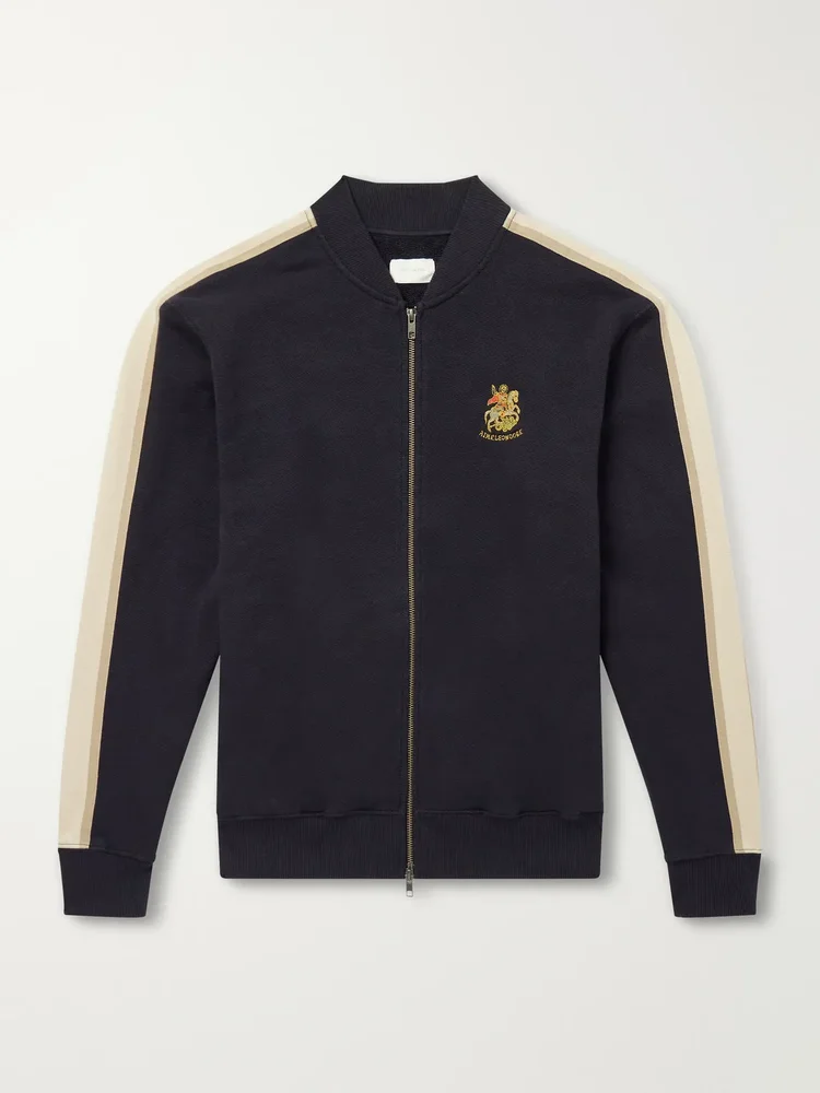 Saint George Logo-Embroidered Striped Cotton Track Jacket