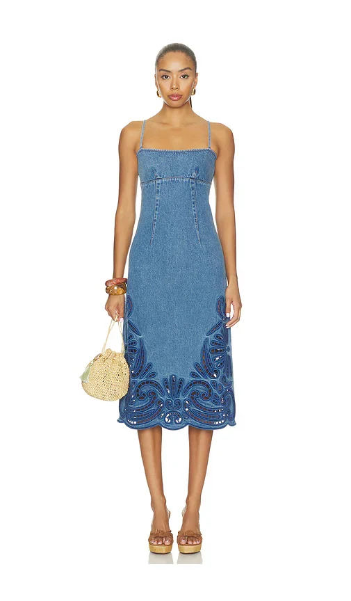 The Jane Eyelet Denim Dress