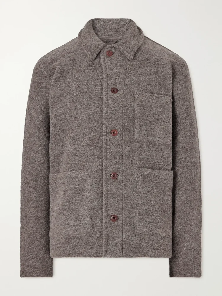 Brushed Wool-Blend Felt Blouson Jacket