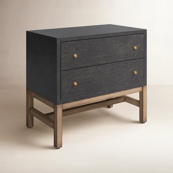 Hakana 2-Drawer Raffia Nightstand