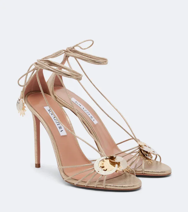 Night Stars metallic leather sandals