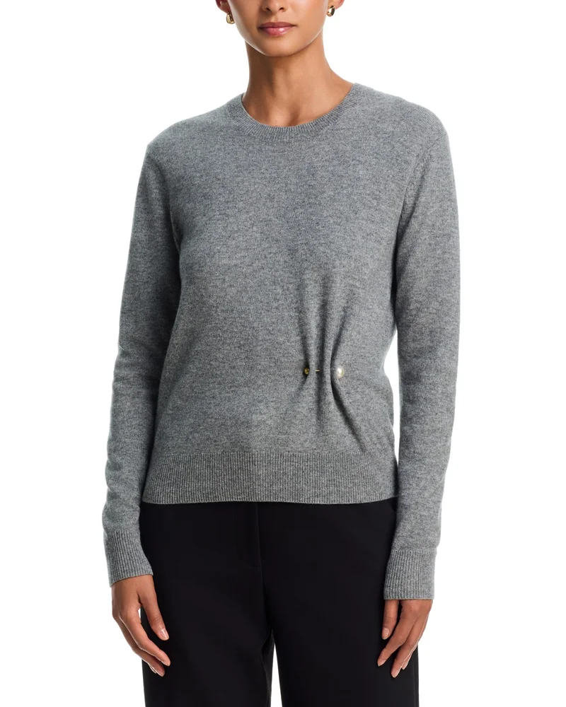 Frankie Wool & Cashmere Sweater with Faux Pearl Pin