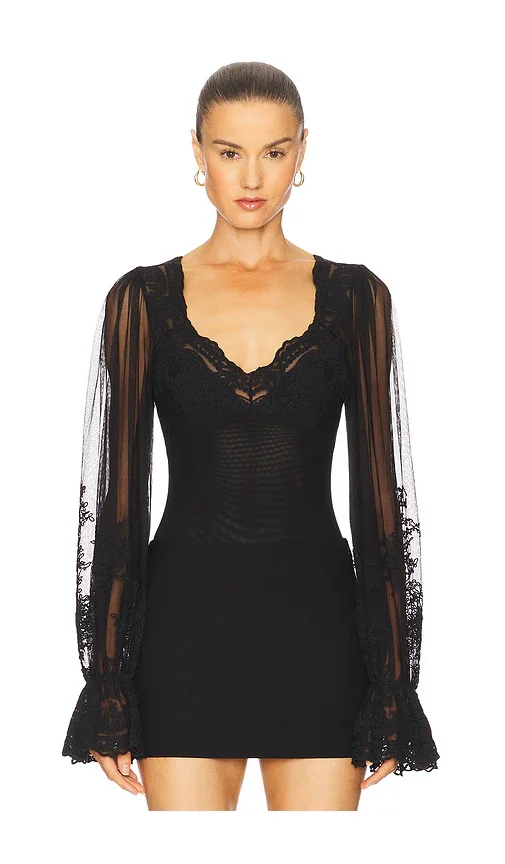 Bruna Lace Detail Bodysuit Bardot