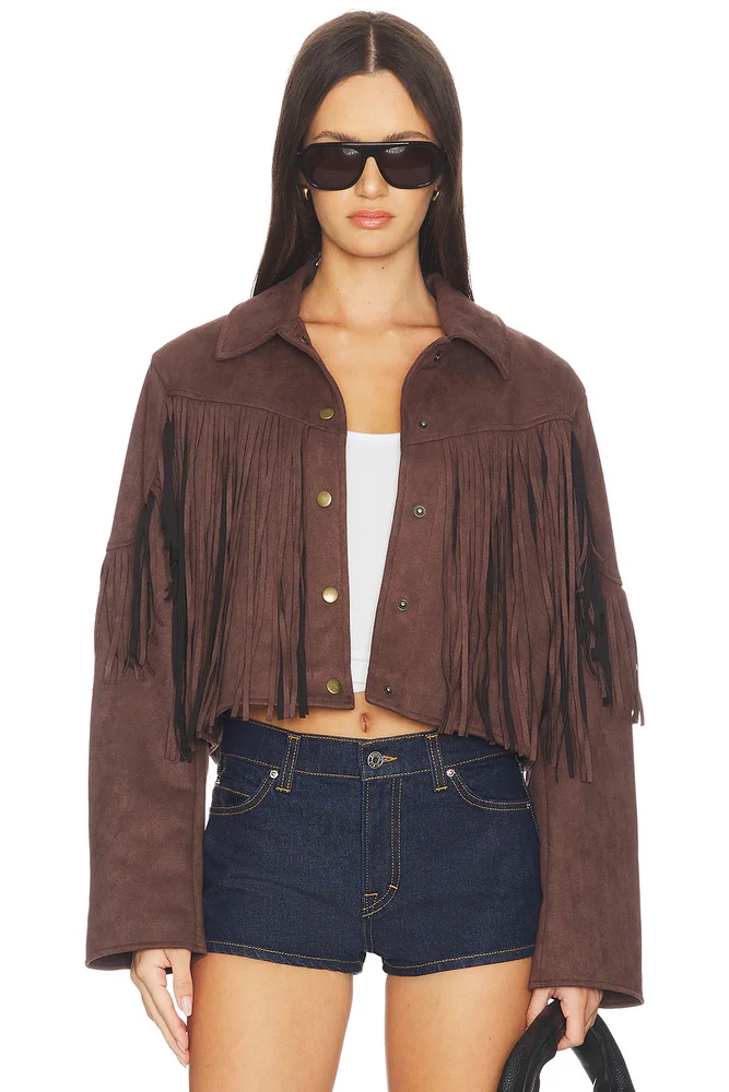 Baylor Fringe Faux Suede Jacket