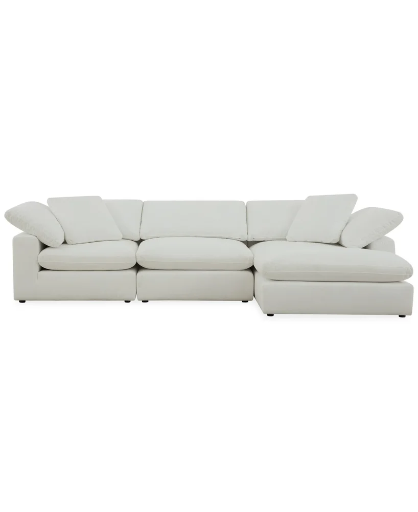 Fog 3-Pc. Fabric Chaise Sectional Sofa Set
