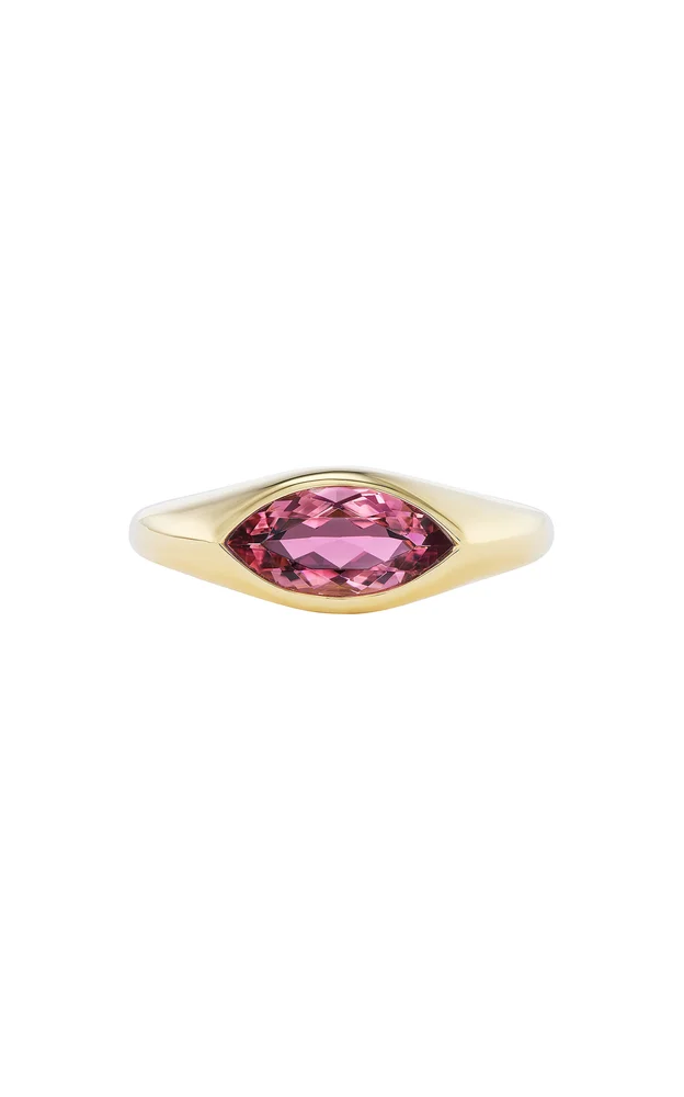 Marquis 18K Yellow Gold Tourmaline Ring