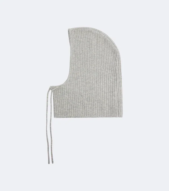 Ribbed-knit cashmere balaclava