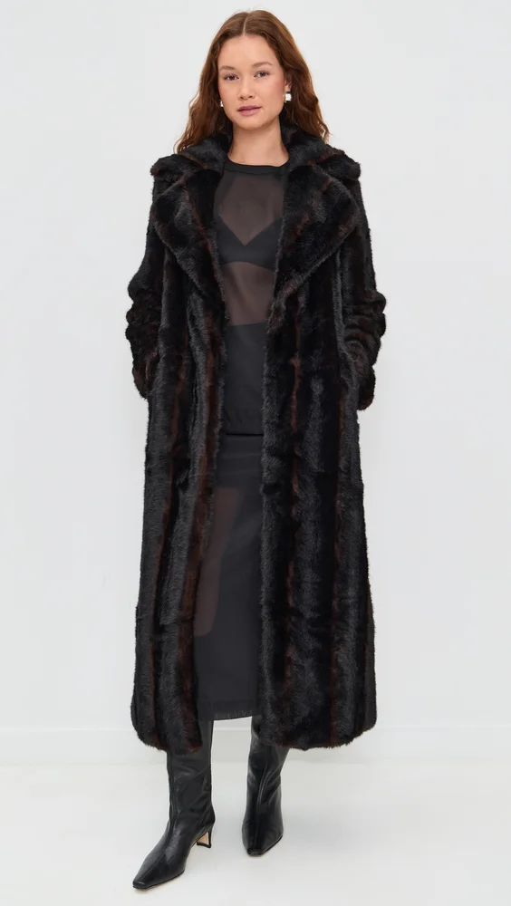 Gabrielle Shaved Mink Maxi Coat