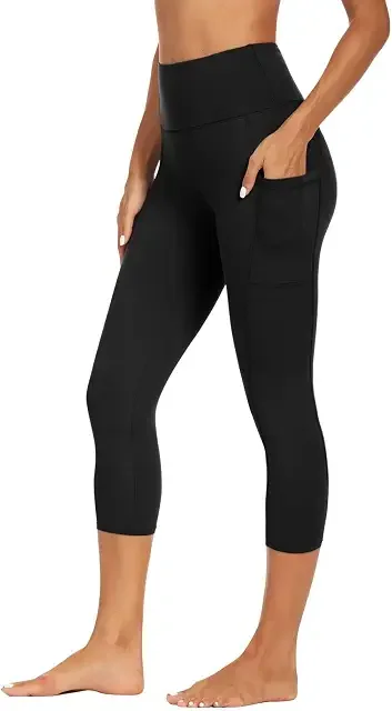 High Waisted Capri Leggings for Women - Soft Slim Yoga Pants for Running Cycling Workout