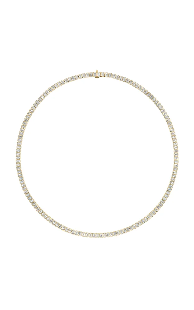 14K Yellow Gold Diamond Tennis Necklace