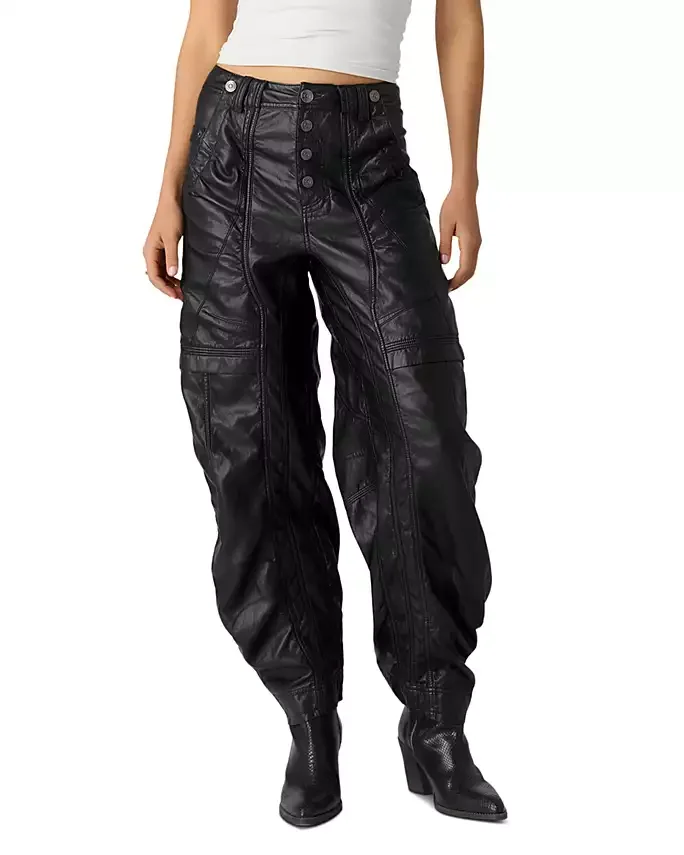 Definition Workwear Faux Leather Pants