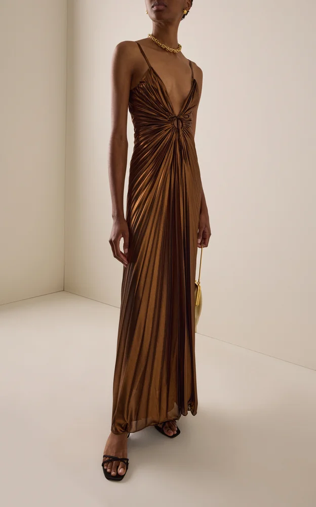 Linear Satin Maxi Dress