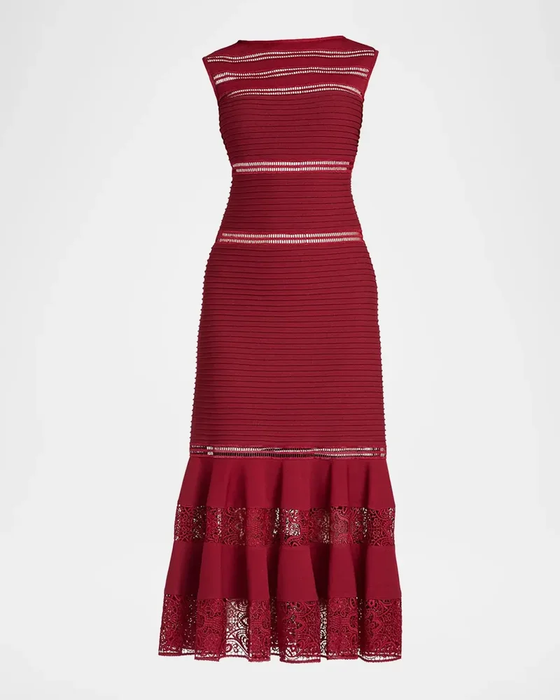 Fiora Lace-Trim A-Line Midi Dress
