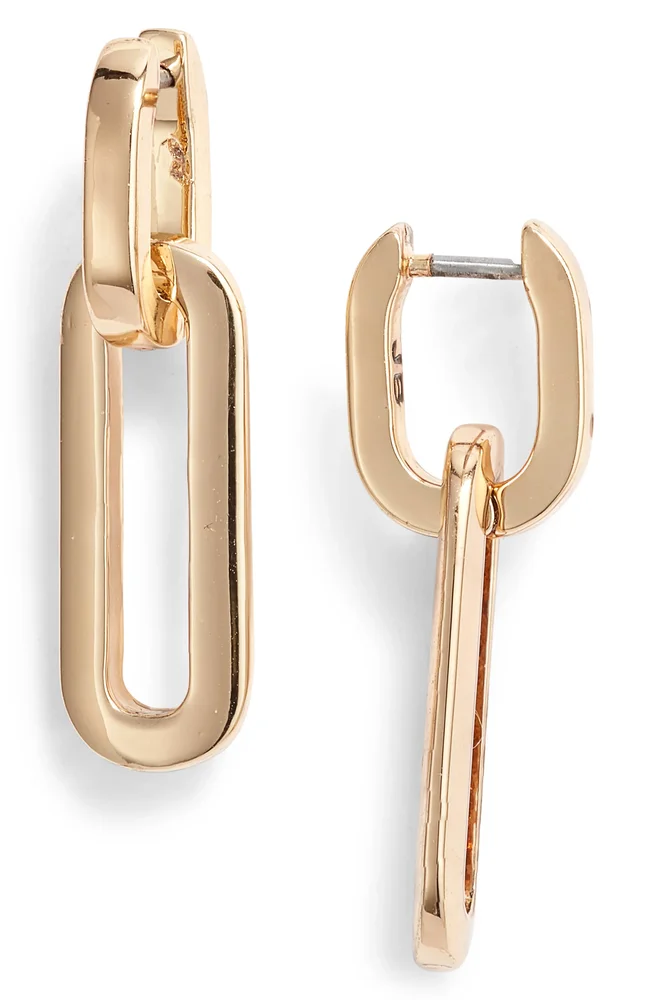 Teenie Detachable Link Drop Huggie Hoop Earrings