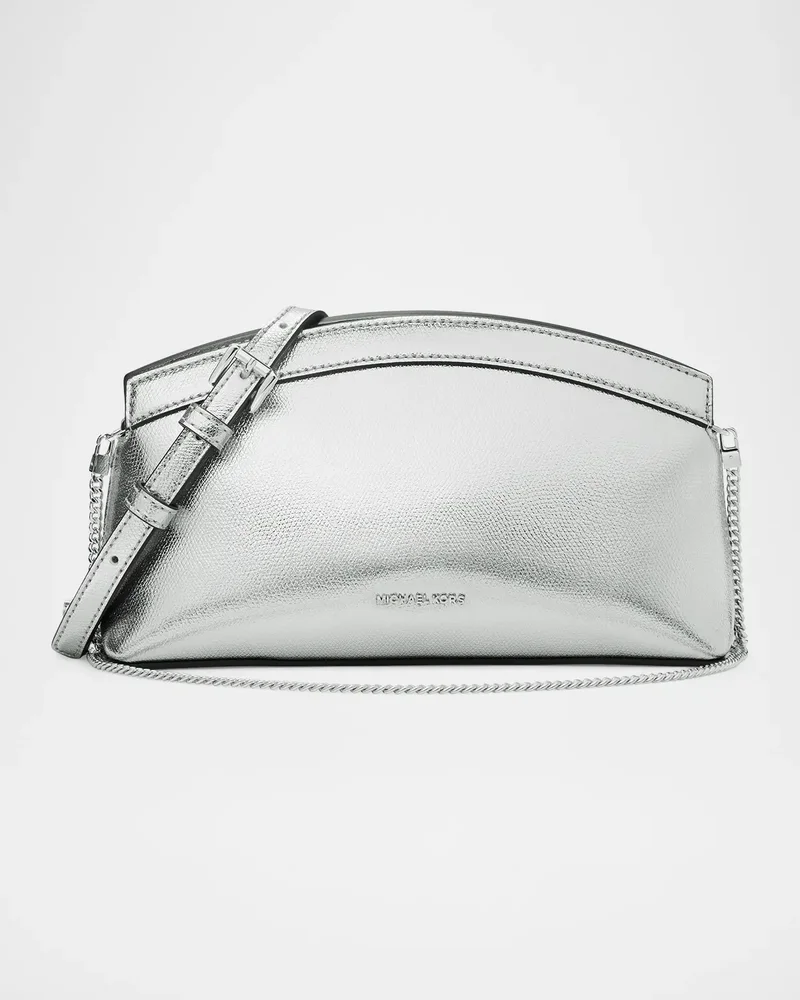 Athena Small Metallic Leather Dome Convertible Clutch