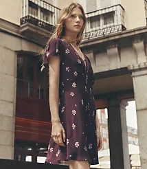 loft.com Floral Lace Trim Bias Mini Dress