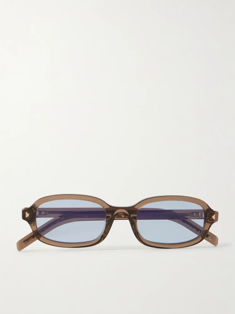 Rectangular-frame acetate sunglasses