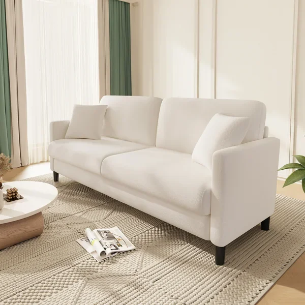 Giavonnie 65" Upholstered Loveseat, Teddy Sofa Couch with Pocket Spring Cushion